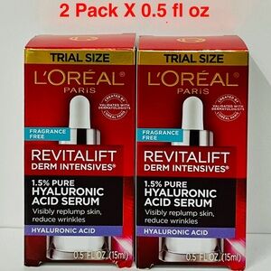 L'oreal Paris Revitalift Derm
Intensives Serum 1.5% Hyaluronic Acid
0.5oz 2 PACK